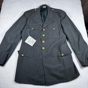 Vintage Army Suit Jacket Mens 40 Long‎ Green 4 Button Dress Uniform Blazer Coat